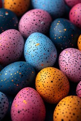 Poster - Generative AI : Colorful Easter eggs background