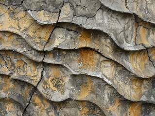 Wall Mural - Layered Stone Surface with Cracked Paint