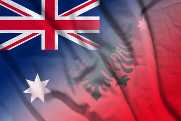 Poster - Australia and Albania national flag international relations ALB AUS