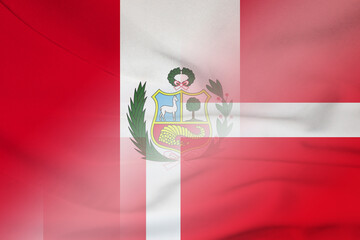 Canvas Print - Peru and Denmark national flag transborder contract DNK PER