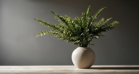 Poster -  Elegant simplicity - A minimalist vase with lush greenery