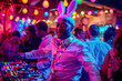Easter Celebration in Style: DJ in Bunny Ears Spinning Tracks at a Festive Party