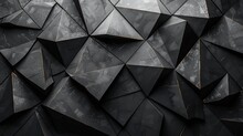 Black Triangle Background, Beautiful Texture, 3d Rendering.