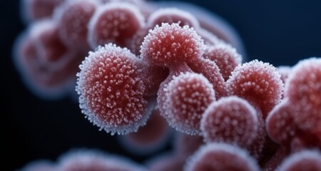 Poster -  Frozen in time - A close-up view of ice crystals forming on a surface