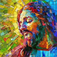 Wall Mural - Mosaic art concept of Jesus Christ