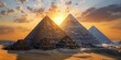 Capturing the Majestic Wonder of Ancient Egypt: A Breathtaking Long Shot of the Iconic Pyramids