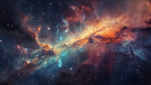 Nebula and galaxies in space. Abstract cosmos background, coloruful space and stars background, wallpaper