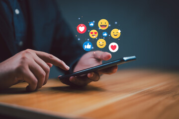 Poster - businessmen Are working on smartphones to use the search engine optimization tool. To find customers or promote and advertise online content for technology, marketing, and business concept.