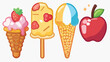 Ice cream pop corn apple fair food snack carnival 