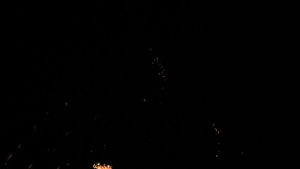 Poster - Shining fireworks at night sky. 4k video footage UHD 3840x2160 