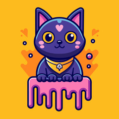  Adorable Cat Design: Cute and Playful Feline Graphic for Trendy T-Shirt Print on Demand, Perfect for Cat Lovers and Casual Wear Enthusiasts