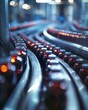 A conceptual image of medicine bottles on a conveyor belt showcasing a revolutionary shift in pharmaceutical consumption