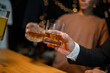 © aekachai - Celebrate whiskey on a friendly party in  restaurant