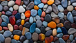 Find an image of stones in various shades forming a vibrant mosaic.