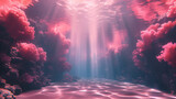 Fototapeta Do akwarium - ピンク色に染まったファンタジックな海底の風景