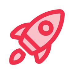 Sticker - rocket outline fill icon