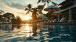 Luxury resort hotel with pool