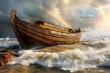 Noahs Ark, the vessel from the Genesis flood narrative by which God saves Noah.