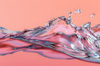 some water reflected over a pink background ai generated
