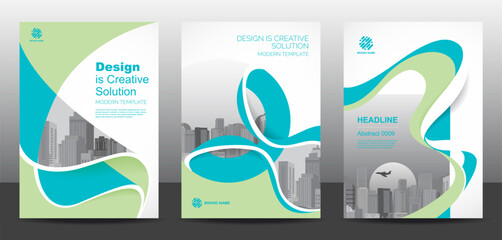 Wall Mural - template vector design set for brochure, annualreport, corporate presentation, portfolio, flyer, lay