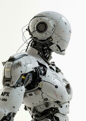Poster - A robot with a white background. Generative AI.
