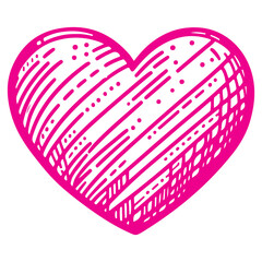 heart shape icon sign symbol element to decoration png file transparent. Hand draw pink heart line doodle style