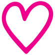 heart shape icon sign symbol element to decoration png file transparent. Hand draw pink heart line doodle style