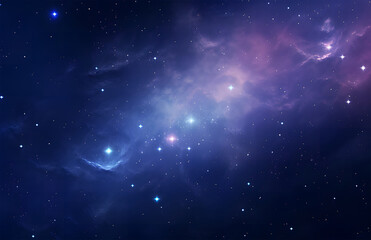 Wall Mural - purple space in the galaxy with the stars ai generative