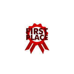 Sticker -  First place badge icon isolated on white background