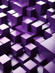 Poster - Abstract composition of purple d cubes from Generative AI