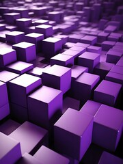 Poster - Abstract composition of purple d cubes from Generative AI