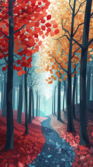 Canvas Print - Geometric forest 