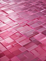 Poster - Abstract translucent squared glass with pink gradient from Generative AI