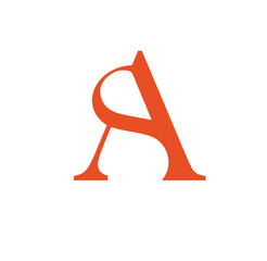 Fototapete - Alphabet letter icon logo AS