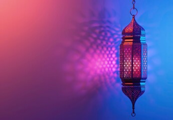 Eid Mubarak and Ramadan Kareem traditional Islamic festivals religious social media banner with Islamic Lanterns 