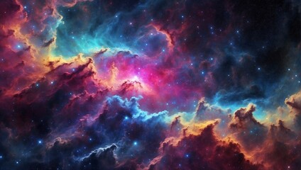 Wall Mural - beautiful colorful nebula views made by AI generative