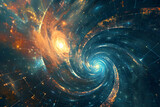 Fototapeta Przestrzenne - space of time dimension concept,universe,illusion,time theory