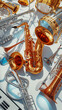 3D illustration of musical instruments 