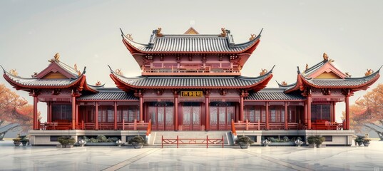 chinese architecture banner background for design