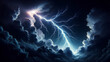 Intense Electrical Storm Lightning Illuminates Sky