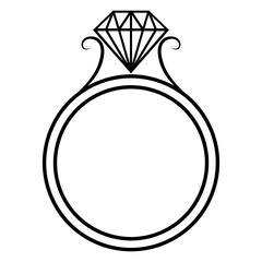 Canvas Print - diamond ring vector illustration