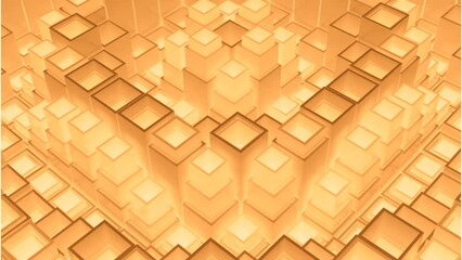 Poster - Structure of tubes moving up and down and displacing like waves. Design. Orange texture of waving 3d tubes.