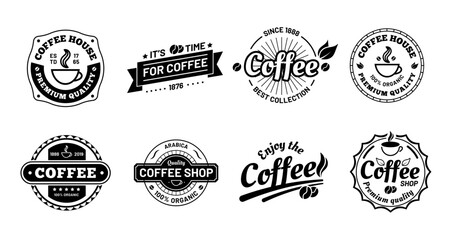 Wall Mural - coffee badges. cafe logo stamp sticker. vector of coffee