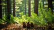 Forests Hidden Treasures Pine Cones Amidst the Green