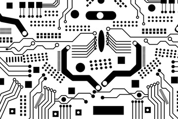 High-tech circuit board technology background texture. Vector illustration.