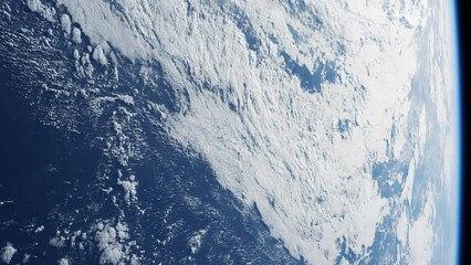 Wall Mural - blue planet earth from space. land and clouds seen from above. view from international space station