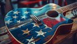 Red, White, and Blue Guitar A Patriotic Tribute to the American Music Scene Generative AI