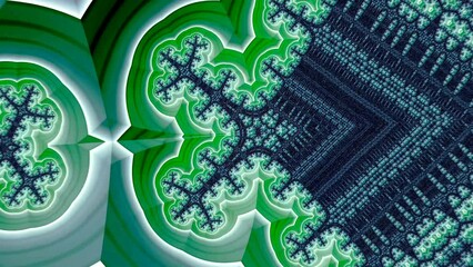 Wall Mural - Fractal sequence patterns 3D. 4k Abstract multicolored motion graphics background. For yoga or clubs or shows, mandala, fractal animation. Beautiful bright ornament.