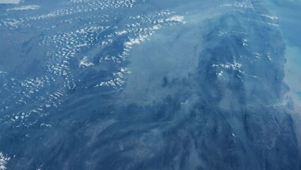 Wall Mural - blue planet earth from space. land and clouds seen from above. view from international space station