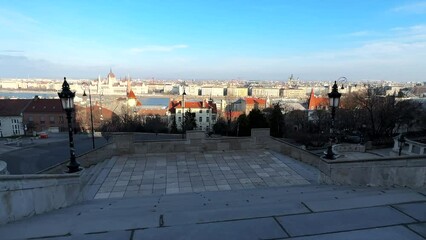 Wall Mural - View of the old town center on the river from above. Budapest, Hungary